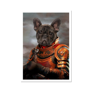 The Knight: Custom Pet Poster - Paw & Glory - #pet portraits# - #dog portraits# - #pet portraits uk#Paw & Glory, paw and glory, dog in uniform portrait, dog gift card cat royal portrait Westandwillow, renaissance animal portraits dog military painting pet portrait