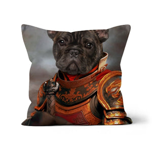 The Knight: Custom Pet Throw Pillow - Paw & Glory - #pet portraits# - #dog portraits# - #pet portraits uk#paw & glory, pet portraits pillow,dog pillow custom, dog personalized pillow, custom pillow cover, pet face pillow, my pet pillow