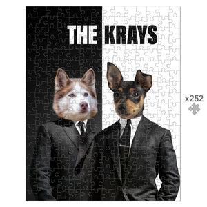 The Krays: Custom Pet Puzzle - Paw & Glory - #pet portraits# - #dog portraits# - #pet portraits uk#paw and glory, custom pet portrait Puzzle,puzzle pet portraits, painting pet, painting dog portraits, dog prints on puzzle, pet paintings from photos