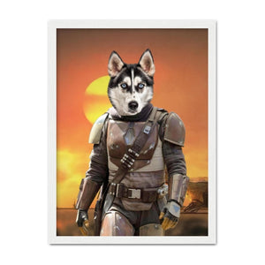 The Mando (Star Wars Inspired): Custom Pet Portrait - Paw & Glory, pawandglory, personalized pet and owner canvas, in home pet photography, dog astronaut photo, nasa dog portrait, pet portrait singapore, best dog artists, pet portraits
