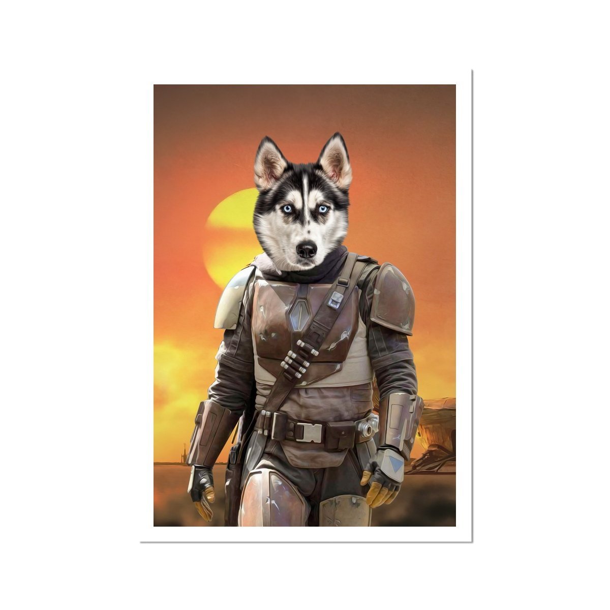 The Mando (Star Wars Inspired): Custom Pet Poster - Paw & Glory - #pet portraits# - #dog portraits# - #pet portraits uk#Paw & Glory, paw and glory, dog portrait uk colorful pet portraits dog paintings royalty custom pet pictures cats painted as royalty portrait with dogs pet portraits