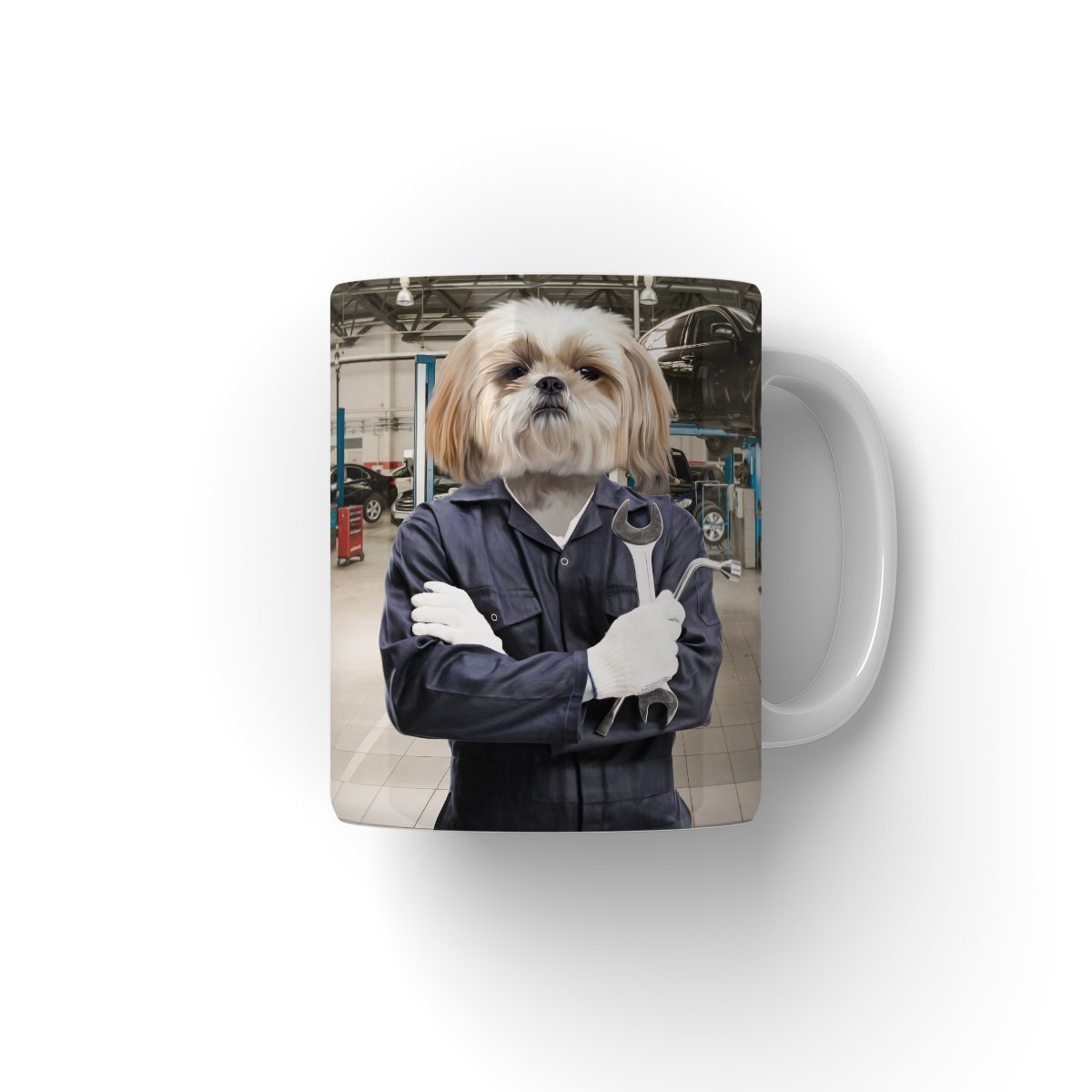The Mechanic: Custom Pet Mug - Paw & Glory - #pet portraits# - #dog portraits# - #pet portraits uk#paw and glory, custom pet portrait Mug,custom order mugs, dog personalised mug, personalised animal mugs, personalised pet mugs, dog picture on coffee mug