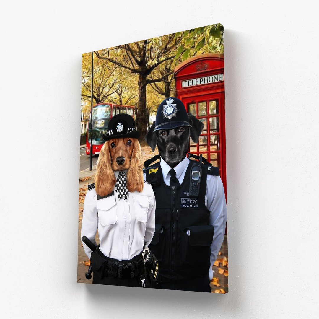 The Met Police Officers: Custom 2 Pet Canvas - Paw & Glory - #pet portraits# - #dog portraits# - #pet portraits uk#pawandglory, pet art canvas,custom pet canvas prints, dog pictures on canvas, dog canvas art custom, personalised cat canvas, dog wall art canvas