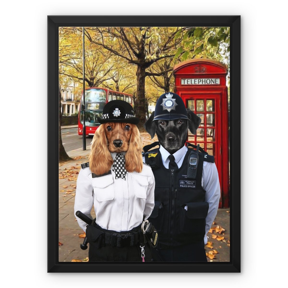 The Met Police Officers: Custom 2 Pet Canvas - Paw & Glory - #pet portraits# - #dog portraits# - #pet portraits uk#pawandglory, pet art canvas,custom pet canvas prints, dog pictures on canvas, dog canvas art custom, personalised cat canvas, dog wall art canvas