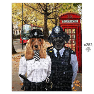 The Met Police Officers: Custom Pet Puzzle - Paw & Glory - #pet portraits# - #dog portraits# - #pet portraits uk#paw and glory, pet portraits Puzzle,painting of my dog, custom dogs portraits, paw prints gifts, pet portrait puzzle, puzzle pet photos