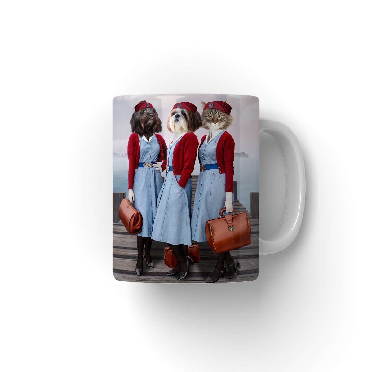The Midwifes (Call The Midwife Inspired): Custom Pet Mug - Paw & Glory - #pet portraits# - #dog portraits# - #pet portraits uk#paw & glory, custom pet portrait Mug,dog coffee mug custom, personalized coffee mugs with pets, coffee mug with dogs, mug with dogs face on it, personalised mugs dogs