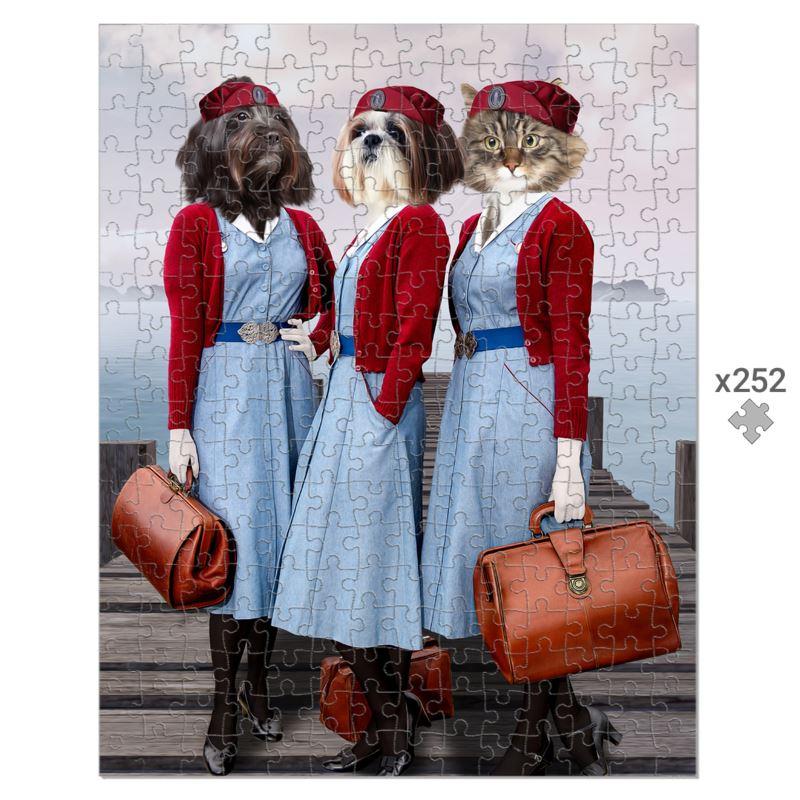 The Midwifes (Call The Midwife Inspired): Custom Pet Puzzle - Paw & Glory - #pet portraits# - #dog portraits# - #pet portraits uk#paw & glory, pet portraits Puzzle,dog portrait puzzle, Anniversary gifts, dog art portraits, dog poster art, personalized pet portraits