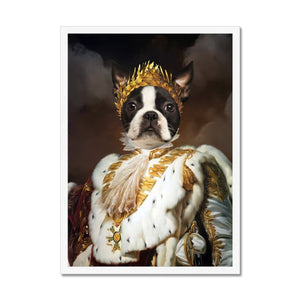 The Monarch: Custom Framed Pet Portrait - Paw & Glory, paw and glory, pet portraits, pet portrait admiral, custom dog painting, small dog portrait, pictures for pets, dog astronaut photo, pet portrait