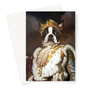 The Monarch: Custom Pet Greeting Card - Paw & Glory - pawandglory, dog drawing from photo, my pet painting, aristocratic dog portraits, aristocrat dog painting, dog canvas art, nasa dog portrait, pet portraits