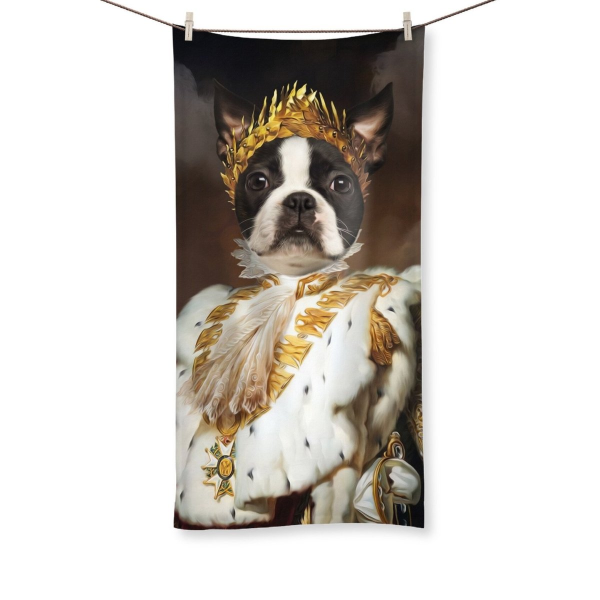 The Monarch: Custom Pet Towel - Paw & Glory - #pet portraits# - #dog portraits# - #pet portraits uk#Paw & Glory, paw and glory, funny dog paintings, funny dog paintings, nasa dog portrait, dog canvas art, dog portraits colorful, pet portraits,pet art Towel