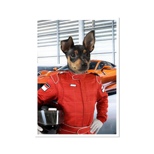 The Nascar Racer: Custom Pet Poster - Paw & Glory - #pet portraits# - #dog portraits# - #pet portraits uk#Paw & Glory, paw and glory, professional pet photos, painting of your dog, funny dog paintings, small dog portrait, dog portrait background colors, custom dog painting, pet portraits