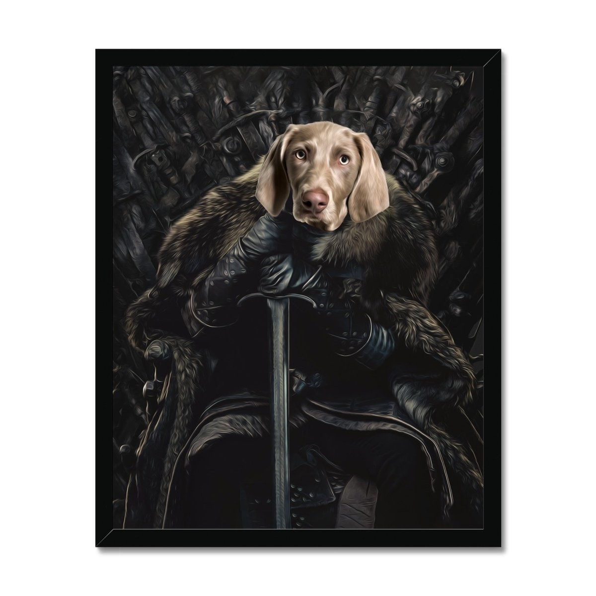 The Night King: Custom Framed Pet Portrait - Paw & Glory, paw and glory, paintings of pets from photos, cat picture painting, original pet portraits, pet portraits usa, dog portrait images, hogwarts dog houses, pet portraits
