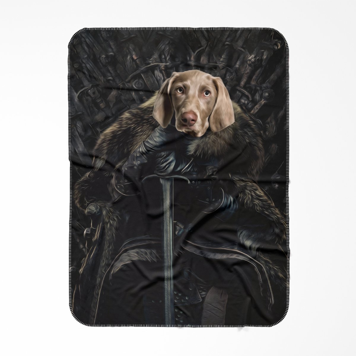 The Night King: Custom Pet Blanket - Paw & Glory - #pet portraits# - #dog portraits# - #pet portraits uk#Pawandglory, Pet art blanket,blanket with dog, blankets custom, personalised blanket for dogs, pup blanket, pet blanket