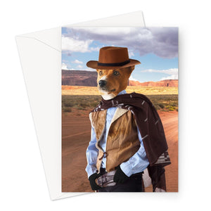 The Outlaw: Custom Pet Greeting Card - Paw & Glory - #pet portraits# - #dog portraits# - #pet portraits uk#turn pet photos to art, pet artwork, dog paintings from photos, pet painting, personalized pet picture frames, Pet portraits, Purr and mutt