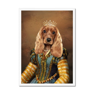 The Pearl Princess: Custom Framed Pet Portrait - Paw & Glory, paw and glory, animal portrait pictures, best dog paintings, drawing dog portraits, painting of your dog, pet portraits usa, custom pet paintings, pet portraits