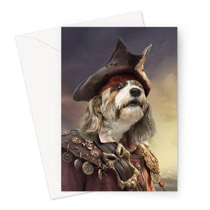 The Pirate: Custom Pet Greeting Card - Paw & Glory - paw and glory, pictures for pets, in home pet photography, best dog paintings, custom pet portraits south africa, louvenir pet portrait, pet photo clothing, pet portraits