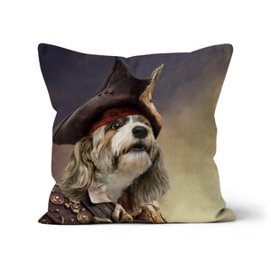 The Pirate: Custom Pet Throw Pillow - Paw & Glory - #pet portraits# - #dog portraits# - #pet portraits uk#paw and glory, custom pet portrait cushion,pillows of your dog, pillow with pet picture, print pet on pillow, pet face pillow, pup pillows
