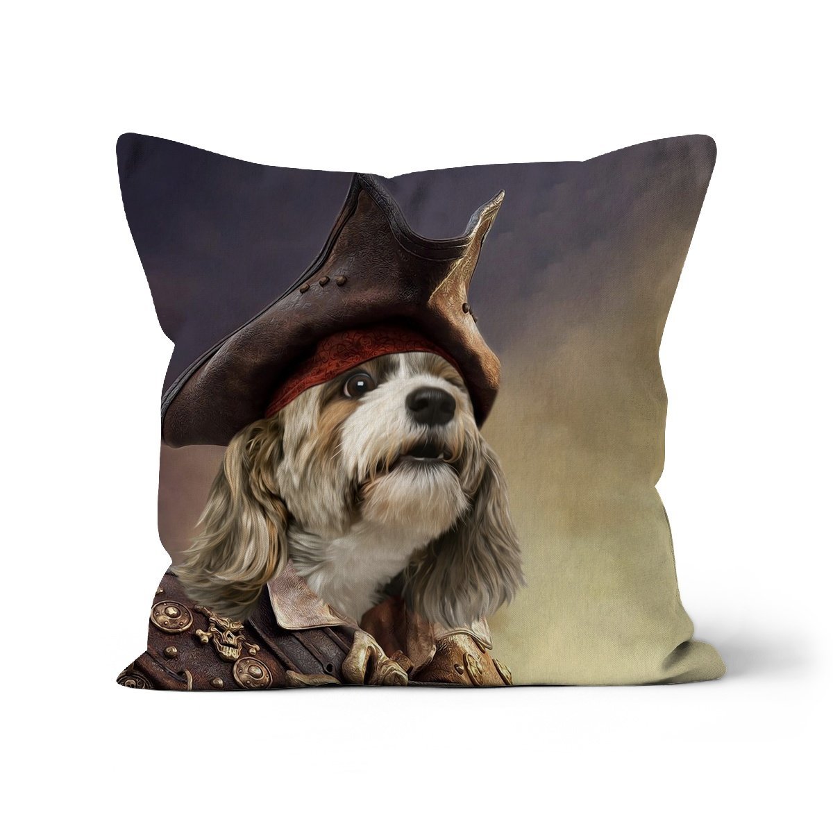 The Pirate: Custom Pet Throw Pillow - Paw & Glory - #pet portraits# - #dog portraits# - #pet portraits uk#pawandglory, pet art pillow,pet face pillow, dog memory pillow, pet print pillow, custom pillow of your pet, pet custom pillow, print pet on pillow