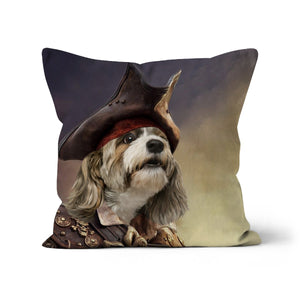 The Pirate: Custom Pet Throw Pillow - Paw & Glory - #pet portraits# - #dog portraits# - #pet portraits uk#paw & glory, custom pet portrait pillow,dog on pillow, custom cat pillows, pet pillow, custom pillow of pet, pillow personalized
