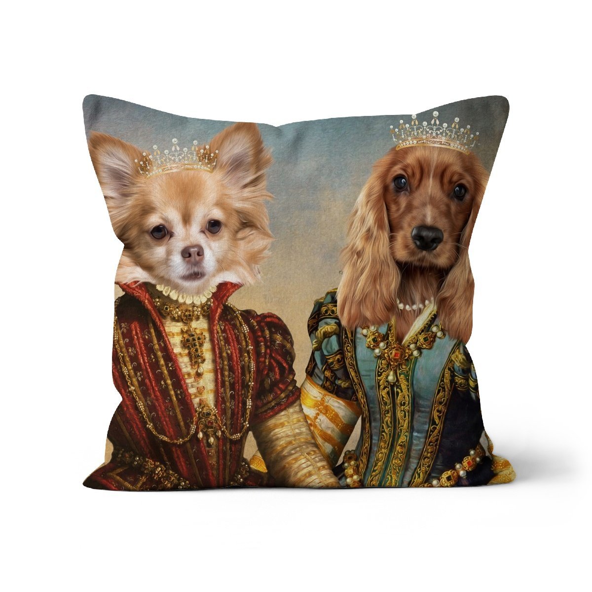 The Princesses: Custom Pet Cushion - Paw & Glory - #pet portraits# - #dog portraits# - #pet portraits uk#paw and glory, custom pet portrait cushion,dog memory pillow, photo pet pillow, custom pillow of your pet, pet pillow, custom cat pillows