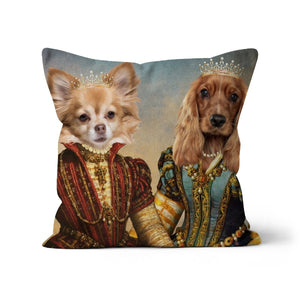 The Princesses: Custom Pet Cushion - Paw & Glory - #pet portraits# - #dog portraits# - #pet portraits uk#paw & glory, pet portraits pillow,pet face pillows, pillow personalized, dog personalized pillow, pillow with pet picture, dog pillows personalized