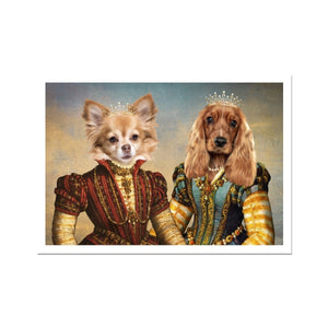 The Princesses: Custom Pet Portrait - Paw & Glory, paw and glory, victorian dog portrait, dog portraits singapore, drawing pictures of pets, admiral dog portrait, in home pet photography, cat picture painting, pet portraits