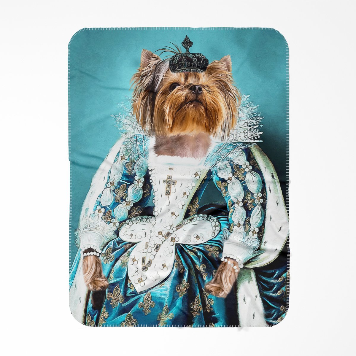 The Queen Regent: Custom Pet Blanket - Paw & Glory - #pet portraits# - #dog portraits# - #pet portraits uk#Pawandglory, Pet art blanket,fluffy pet blanket, big dog blankets, canva blanket, personalized pet blankets, dog on blanket
