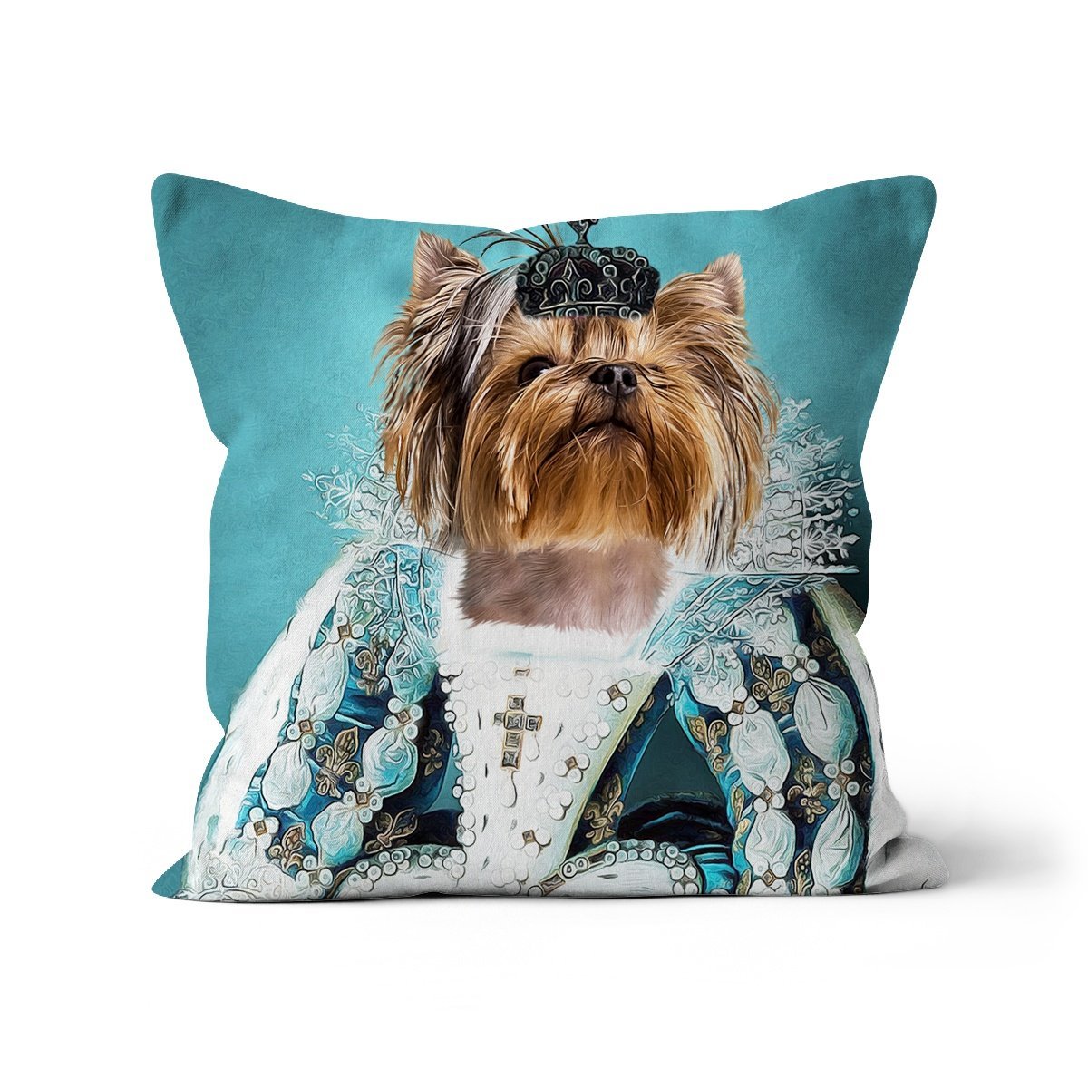 The Queen Regent: Custom Pet Throw Pillow - Paw & Glory - #pet portraits# - #dog portraits# - #pet portraits uk#pawandglory, pet art pillow,dog on pillow, pet print pillow, print pet on pillow, custom cat pillows, pet face pillow