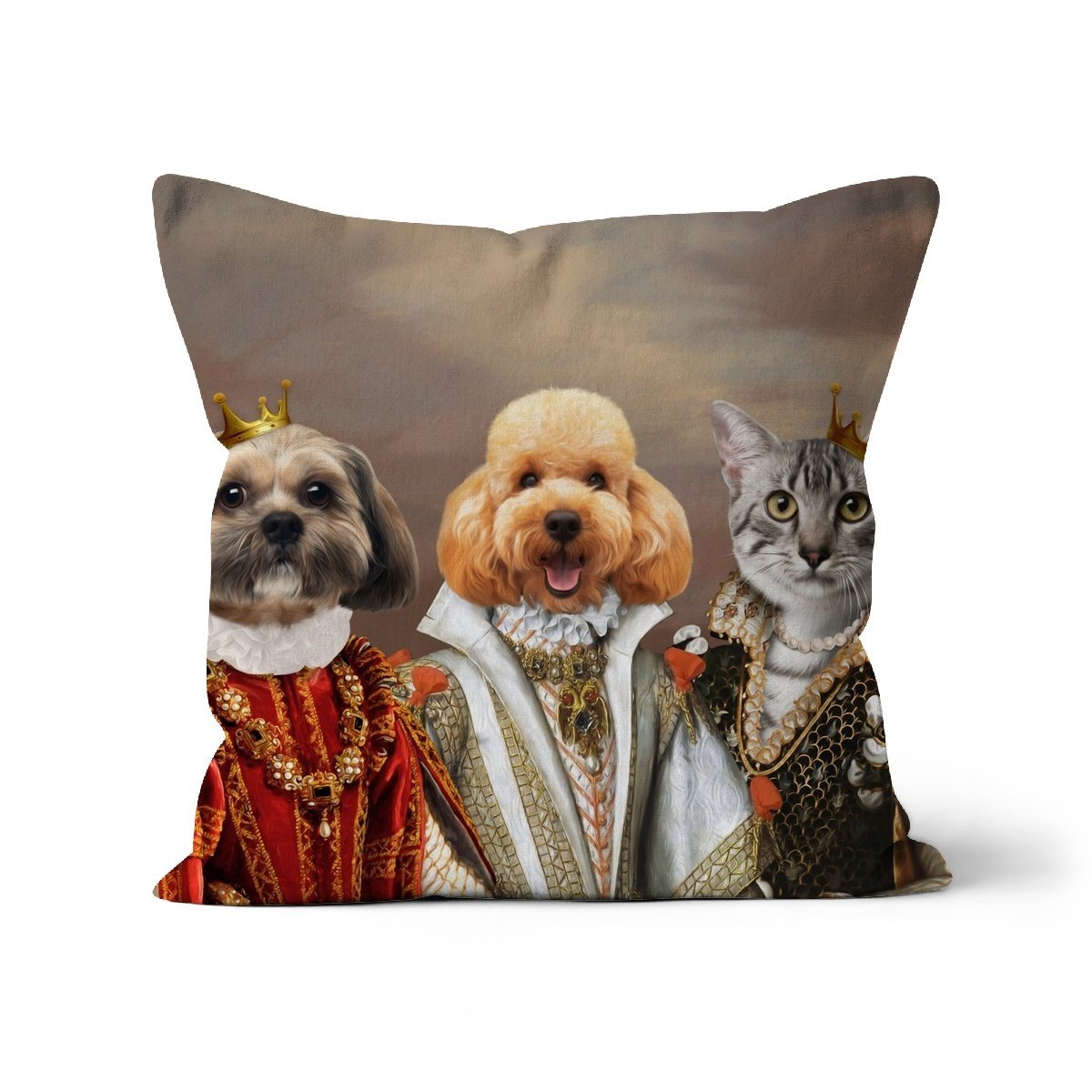 The Queens: Custom Pet Cushion - Paw & Glory - #pet portraits# - #dog portraits# - #pet portraits uk#paw and glory, custom pet portrait cushion,print pet on pillow, custom cat pillows, pet face pillow, pet print pillow, dog on pillow