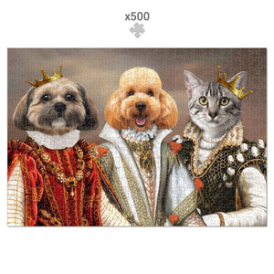 The Queens: Custom Pet Puzzle - Paw & Glory - #pet portraits# - #dog portraits# - #pet portraits uk#paw & glory, custom pet portrait Puzzle,pet drawings uk, pet drawings from photos, personalised cat portrait, cat portraits painting, dog painting artist