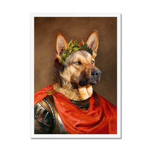 The Roman Emperor: Custom Framed Pet Portrait - Paw & Glory, paw and glory, paintings of pets from photos, dog portraits colorful, original pet portraits, dog and couple portrait, louvenir pet portrait, pet portraits