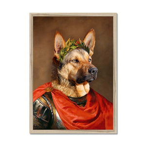 The Roman Emperor: Custom Framed Pet Portrait - Paw & Glory, pawandglory, small dog portrait, pet photo clothing, dog canvas art, personalised pet canvas, minimal dog art, hogwarts dog houses, pet portrait