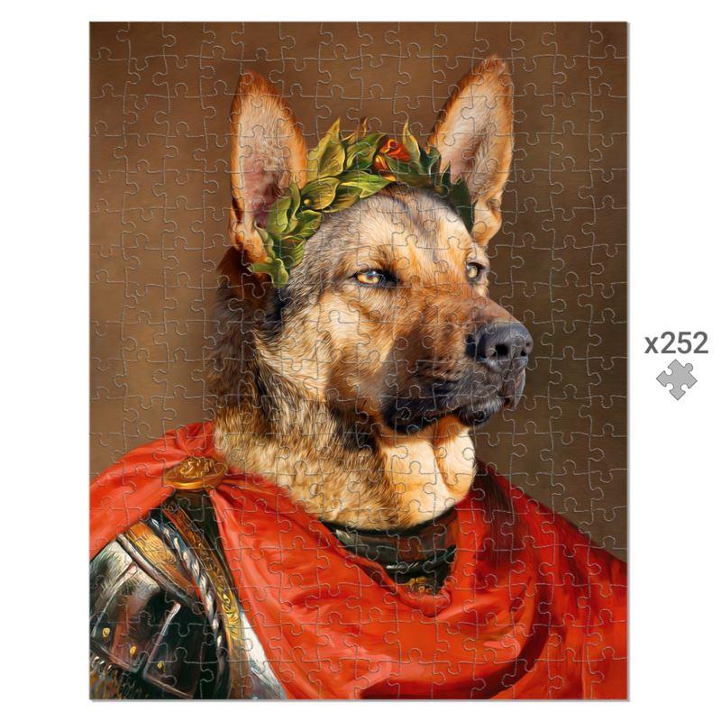 The Roman Emperor: Custom Pet Puzzle - Paw & Glory - #pet portraits# - #dog portraits# - #pet portraits uk#pawandglory, pet art Puzzle,pet caricatures, personalised dog puzzle, funny pet photo, paw art, funny animal portraits