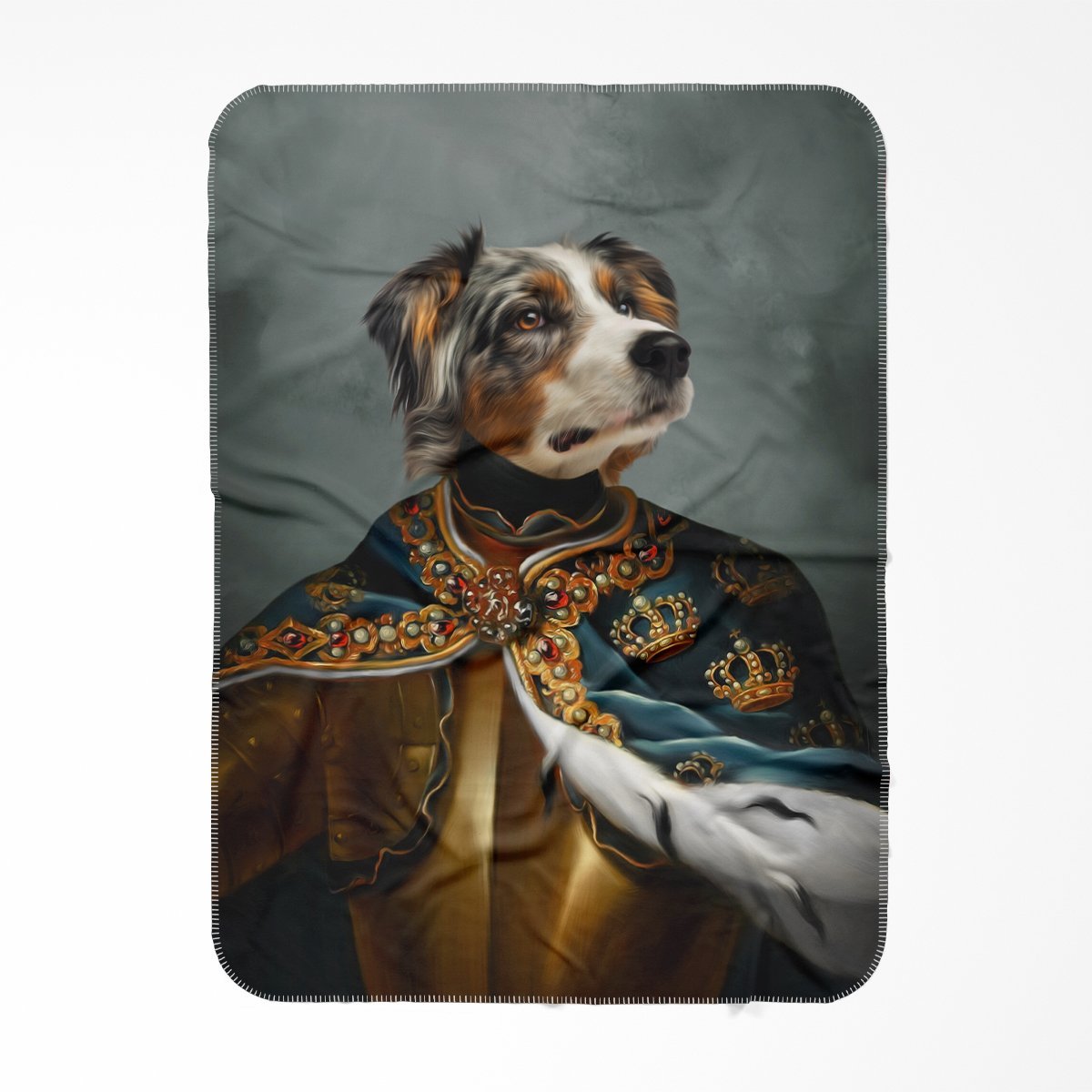 The Royal Knight: Custom Pet Blanket - Paw & Glory - #pet portraits# - #dog portraits# - #pet portraits uk#Pawandglory, Pet art blanket,super soft dog blanket, soft puppy blanket, pet blanket for bed, best dog blanket for couch, personalised dog blanket next day delivery