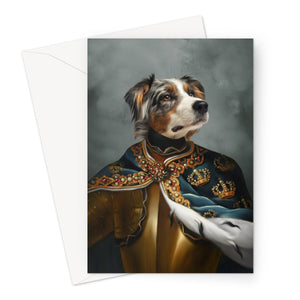 The Royal Knight: Custom Pet Greeting Card - Paw & Glory - paw and glory, my pet painting, pet portraits in oils, minimal dog art, dog portraits singapore, paintings of pets from photos, pet portrait singapore, pet portraits