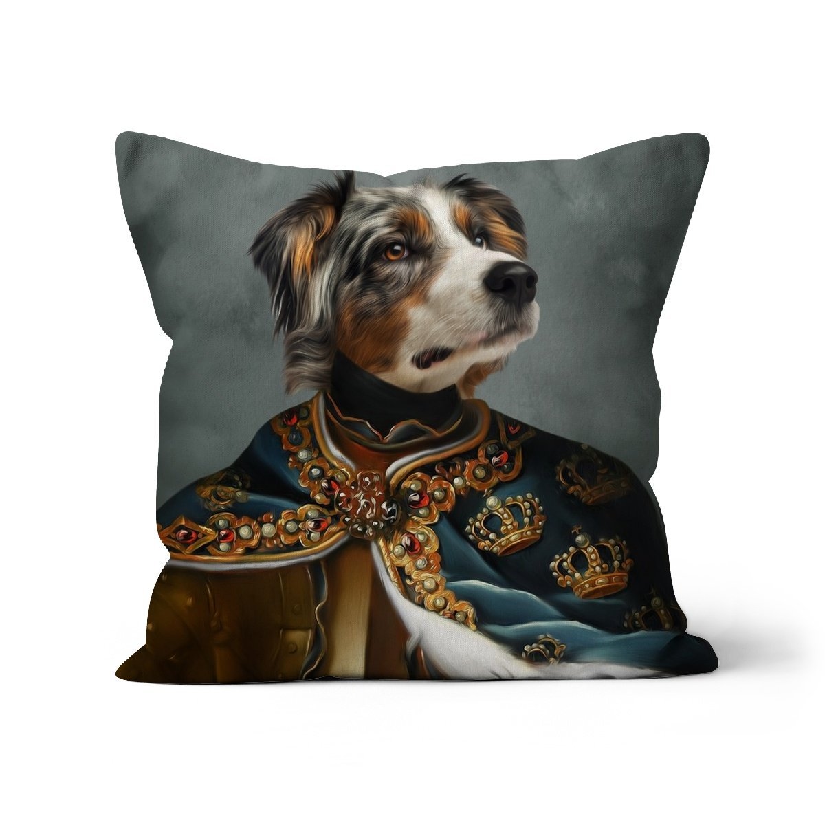The Royal Knight: Custom Pet Throw Pillow - Paw & Glory - #pet portraits# - #dog portraits# - #pet portraits uk#paw & glory, custom pet portrait pillow,pet face pillow, custom cat pillows, pet pillow, custom pillow of pet, personalised cat pillow