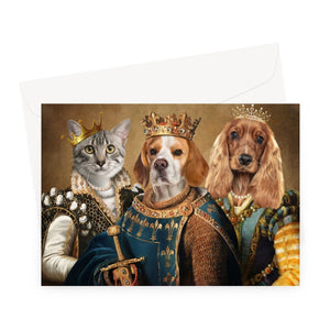 The Royals: Custom 3 Pet Greeting Card - Paw & Glory - pawandglory, dog astronaut photo, draw your pet portrait, pet portraits usa, custom pet portraits south africa, professional pet photos, custom pet painting, pet portraits