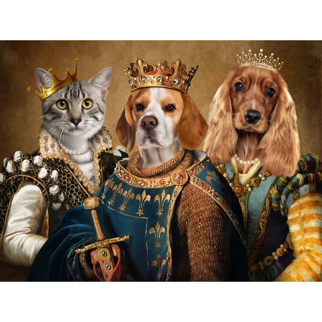 The Royals Digital Portrait - Paw & Glory, paw and glory, admiral dog portrait, animal portrait pictures, pet portraits usa, pictures for pets, cat picture painting, aristocratic dog portraits, pet portraits