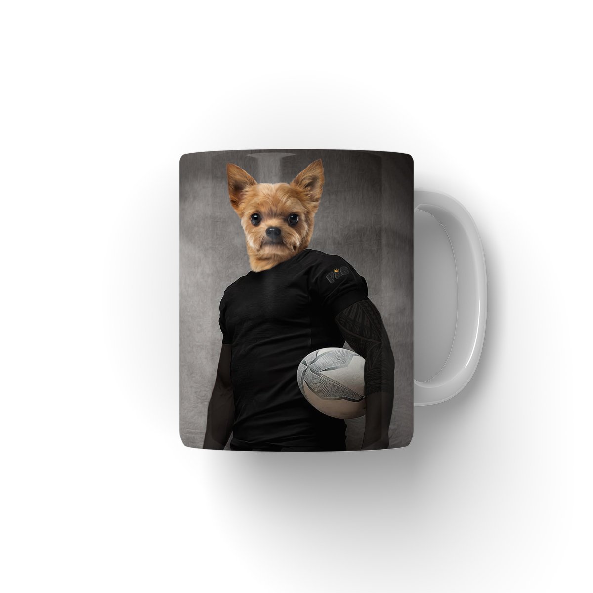 The Rugby Player: Custom Pet Mug - Paw & Glory - #pet portraits# - #dog portraits# - #pet portraits uk#paw & glory, custom pet portrait Mug,dog travel mug, coffee mugs gift, custom designed mugs, picture of mugs, pet mug