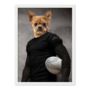 The Rugby Player: Custom Pet Portrait - Paw & Glory, pawandglory, pet portrait admiral, dog astronaut photo, custom pet portraits south africa, admiral dog portrait, pet portrait singapore, best dog portraits, pet portrait