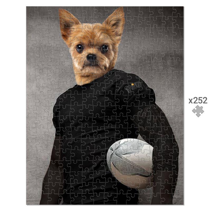 The Rugby Player: Custom Pet Puzzle - Paw & Glory - #pet portraits# - #dog portraits# - #pet portraits uk#paw and glory, pet portraits Puzzle,pet portrait renaissance, renaissance dog portraits, renaissance cat portrait, cat renaissance painting, renaissance animal paintings
