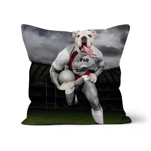 The Rugby Winger: Custom Pet Cushion - Paw & Glory - #pet portraits# - #dog portraits# - #pet portraits uk#paw and glory, pet portraits cushion,personalised dog pillows, dog photo on pillow, pillow with dogs face, dog pillow cases, pillow custom, pet custom pillow