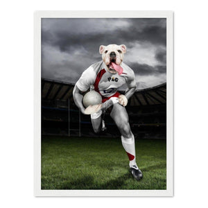 The Rugby Winger: Custom Pet Portrait - Paw & Glory, pawandglory, dog portrait background colors, dog drawing from photo, pet portraits in oils, my pet painting, painting pets, drawing pictures of pets, pet portrait