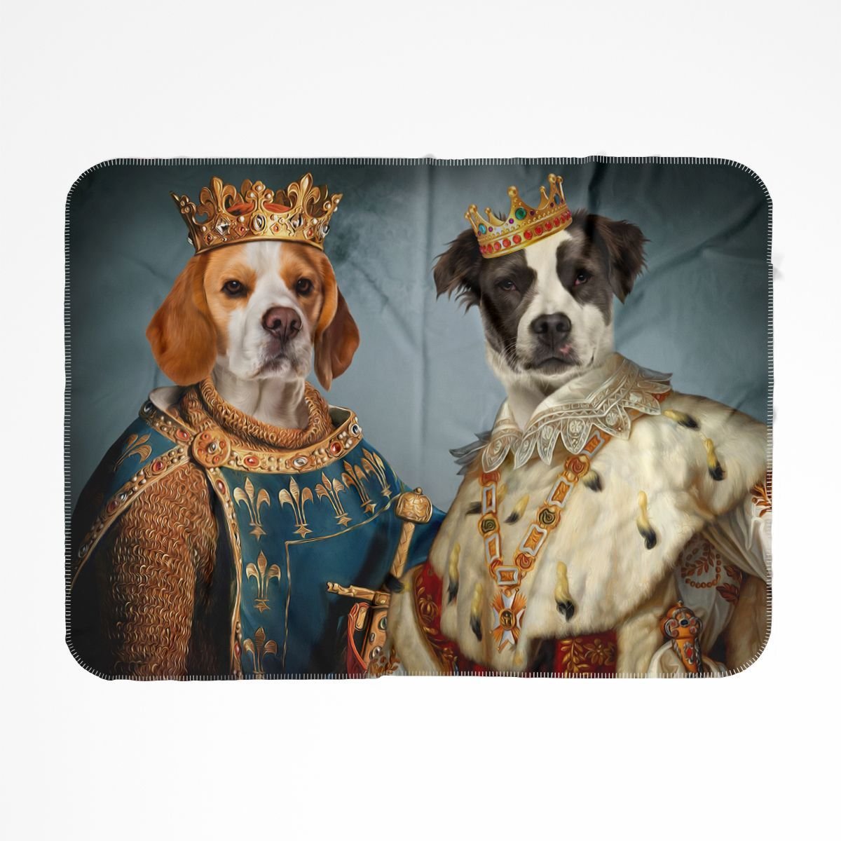The Rulers: Custom 2 Pet Blanket - Paw & Glory - #pet portraits# - #dog portraits# - #pet portraits uk#Pawandglory, Pet art blanket,custom pet blanket cheap, dog customized blanket, animal on blanket, blanket of pet, custom blankets for dogs