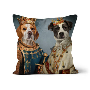 The Rulers: Custom 2 Pet Throw Pillow - Paw & Glory - #pet portraits# - #dog portraits# - #pet portraits uk#paw and glory, pet portraits cushion,pillows of your dog, pet face pillow, pet custom pillow, pet print pillow, dog photo on pillow