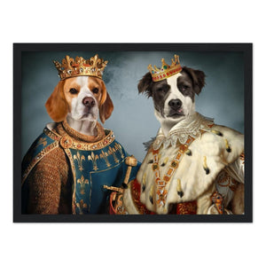 The Rulers: Custom Pet Portrait - Paw & Glory, pawandglory, framed pet portraits, renaissance dog portraits, dog king portrait, dog drawing from photo, drawing pictures of pets, painting of your dog, pet portraits