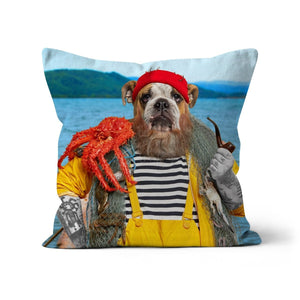 The Sailor: Custom Pet Cushion - Paw & Glory - #pet portraits# - #dog portraits# - #pet portraits uk#paw & glory, pet portraits pillow,dog pillow custom, dog personalized pillow, custom pillow cover, pet face pillow, my pet pillow