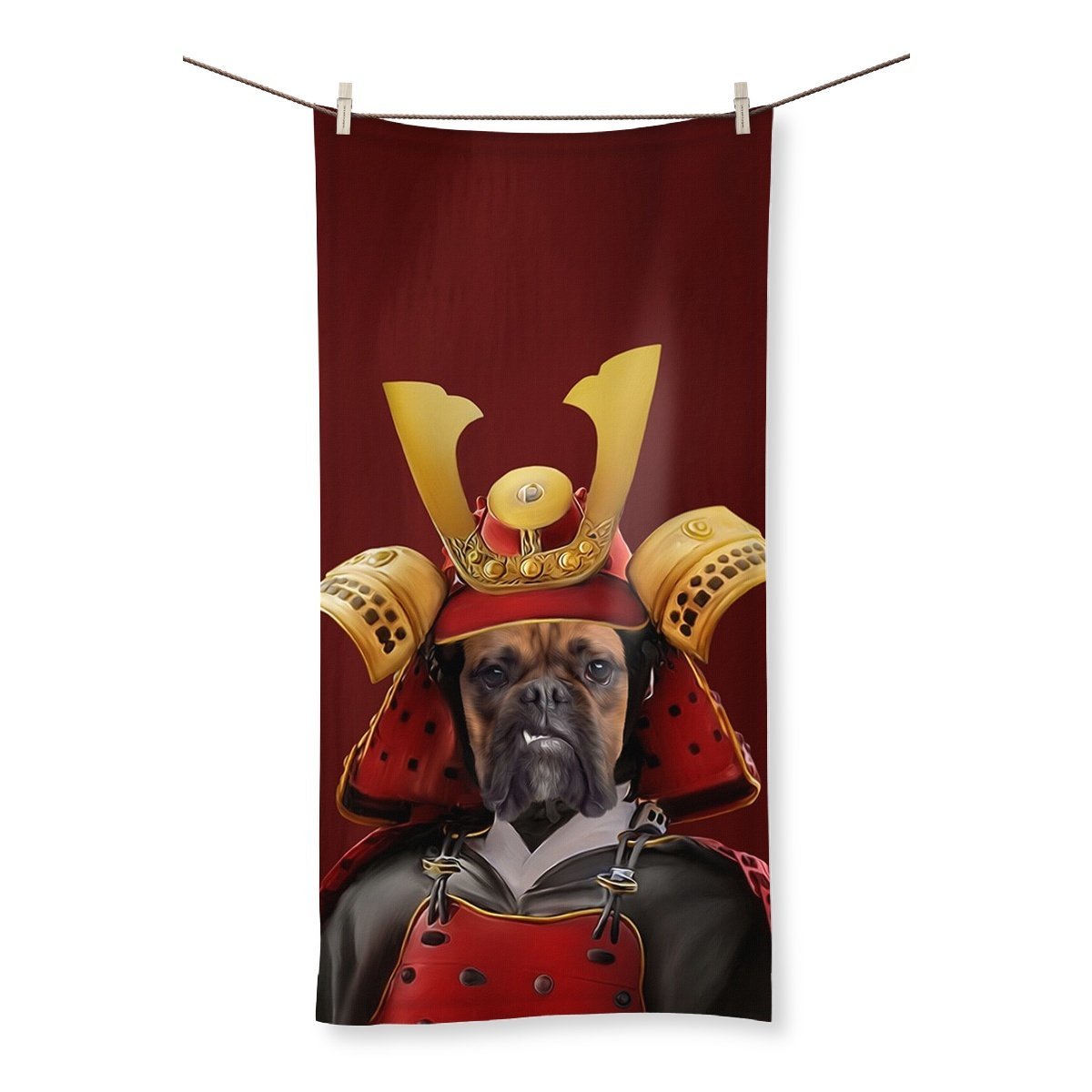 The Samurai: Custom 1 Pet Towel - Paw & Glory - #pet portraits# - #dog portraits# - #pet portraits uk#Paw & Glory, paw and glory, pet portraits leeds, dog portraits as humans, louvenir pet portrait, dog portraits admiral, the general portrait, best dog artists, pet portraits,pet portraits Towel