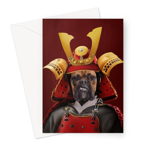 The Samurai: Custom Pet Greeting Card - Paw & Glory - paw and glory, small dog portrait, dog portrait painting, nasa dog portrait, dog portraits colorful, pet portrait singapore, custom pet painting, pet portraits