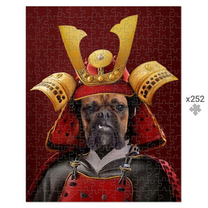 The Samurai: Custom Pet Puzzle - Paw & Glory - #pet portraits# - #dog portraits# - #pet portraits uk#paw and glory, pet portraits Puzzle,portrait of a dog, oil painting pet portraits, personalised pet photos, commissioned dog portraits, personalised dog wall art
